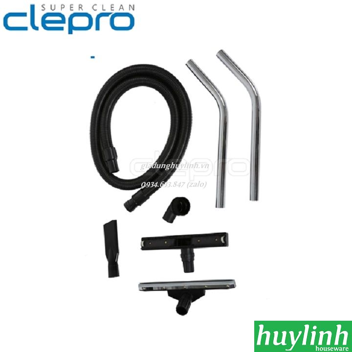 Máy hút bụi công nghiệp khô và ướt Clepro S1/15 - Dung tích 15 lít - Công suất 1200 - 1600W - bộ lọc HEPA - Hàng chính hãng