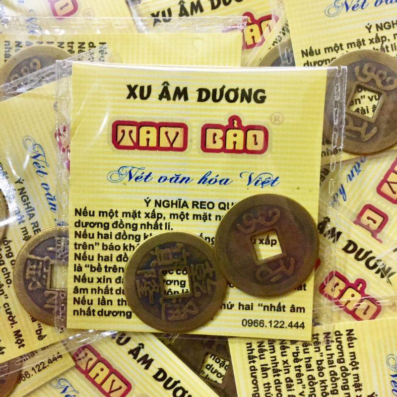 Đồng Xu Âm Dương, tiền xu may mắn, xu phong thủy, gieo quẻ