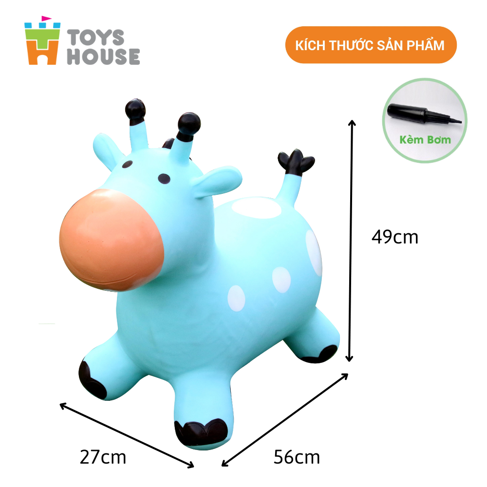 Thú nhún bơm hơi Toyshouse (KÈM BƠM)- Tiêu chuẩn xuất khẩu Mỹ (ASTM) và Châu Âu (EN71)- Đồ chơi vận động cho bé từ 8 tháng