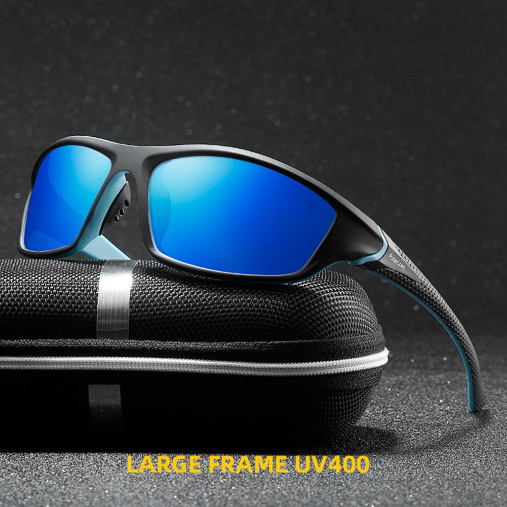 Kính râm tầm nhìn đêm phân cực thời trang cho nam giới UV400 kính mắt lái xe ngoài trời kính râm thoải mái Color: Black Ice Blue
