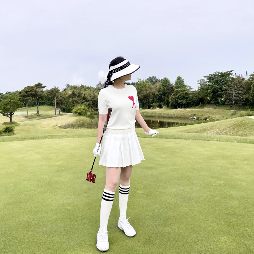 Mũ golf nữ Live Meset chống nắng mùa hè kèm Ruy băng - Korea