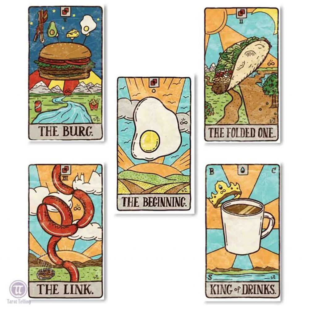 Bài Tarot Food Fortunes Tarot A Deck of Dinner Divination Tặng Đá Thanh Tẩy