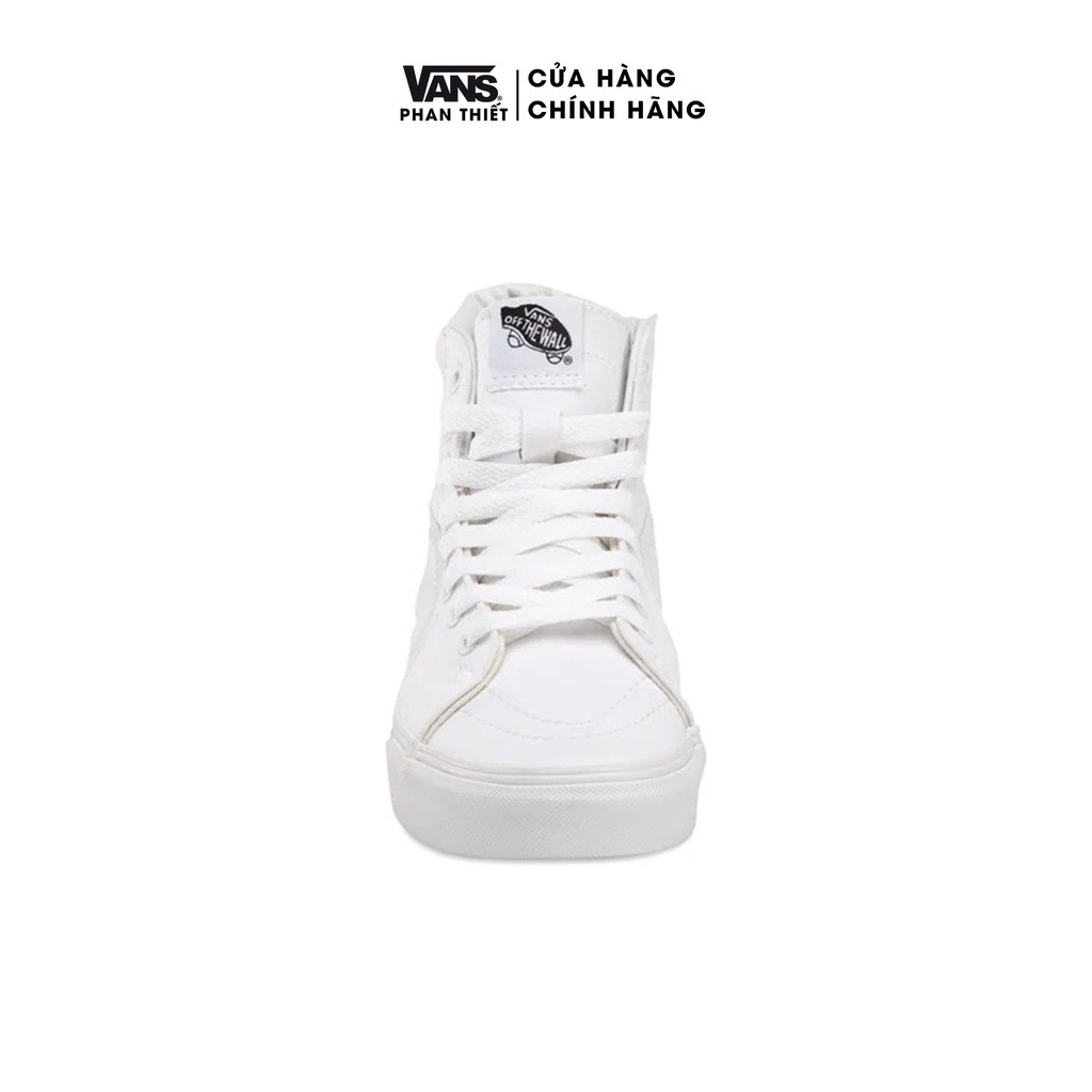 Giày Sneaker Vans chính hãng Sk8 Hi All White Unisex -Vải canvas - cao cổ-thời trang,đế cao su - VN000D5IW00