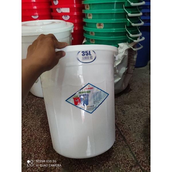 Thùng nhựa tròn màu trắng và màu vàng cao cấp