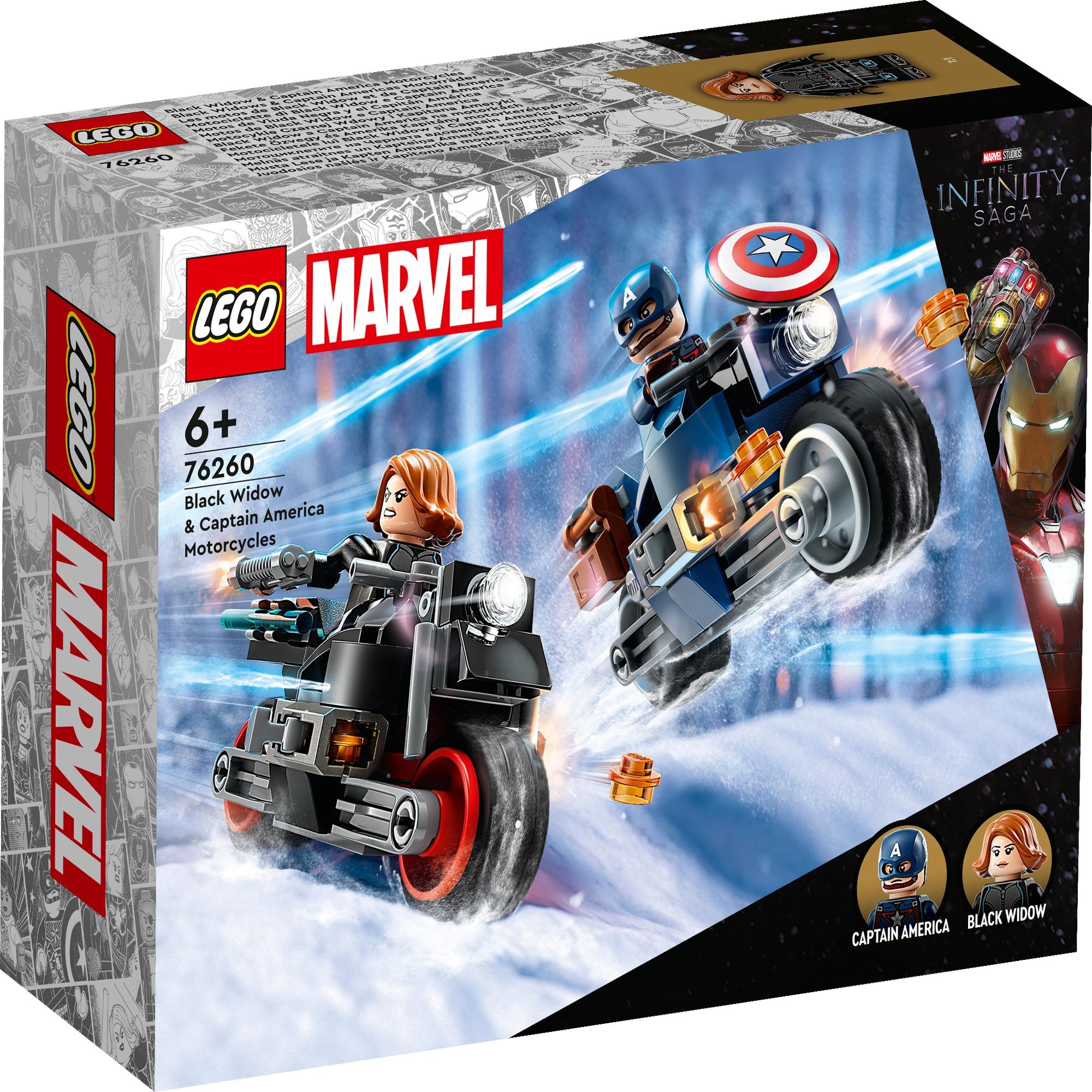 LEGO SUPERHEROES 76260 Đồ chơi lắp ráp Cuộc rượt đuổi Captain America & Black Widow (130 chi tiết)