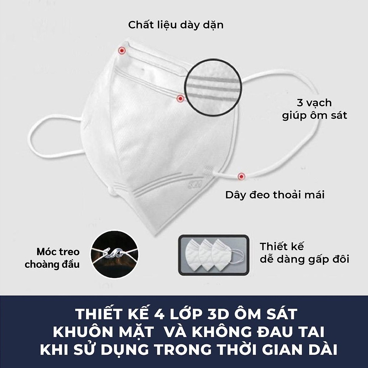 Khẩu Trang 3M KF94 9013 | 3M KN95 9513 Đạt Chuẩn FDA Lọc &gt;95% Bụi Mịn PM2.5 Nhập Khẩu Hàn Quốc - Hàng Chính Hãng 3M - Khẩu Trang Y Tế Chuẩn 3D Mask, Thiết Kế Thoải Mái Khi Đeo