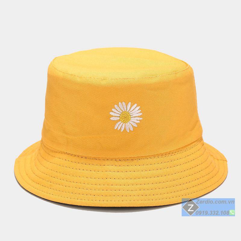 Mũ bucket tai bèo hoa cúc 2 mặt cho nam và nữ, chất liệu cotton thoáng mát