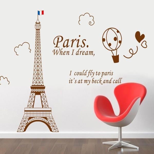 Decal trang trí dán tường nghệ thuật tháp Eiffel AY9132B