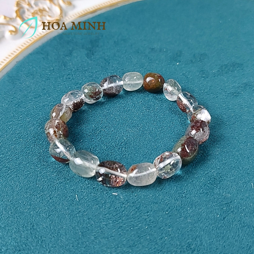 Vòng tay đá Thạch Anh Ưu Linh tự nhiên hạt lu bo tròn size 9x10 li phong cách cá tính, thời trang không kén mệnh