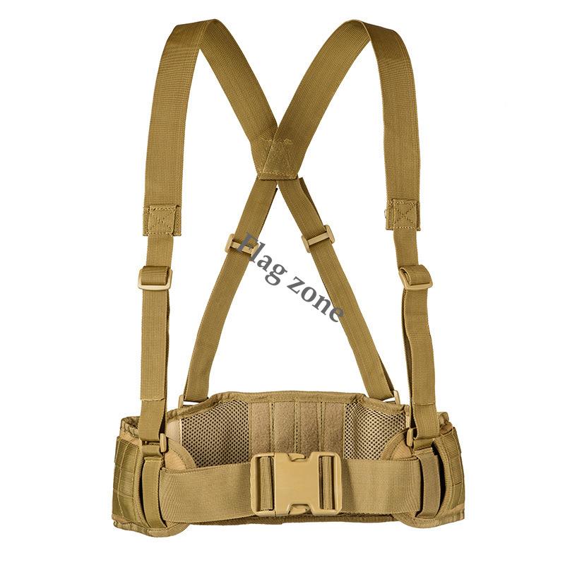 Molle War Battle Belt Vành đai quân sự Hỗ trợ eo quân đội Molle Túi vận chuyển Airsoft Săn kiện Đoạn mềm điều chỉnh đai mềm điều chỉnh Color: Belt-02-CP