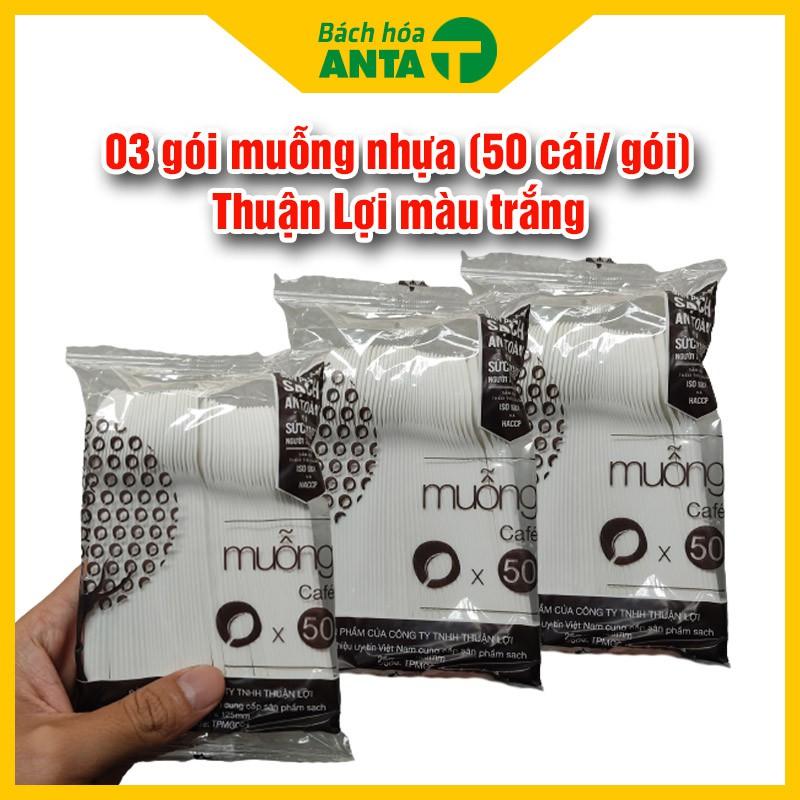 03 gói 50 muỗng nhựa tiện lợi cao cấp Thuận Lợi - Muỗng cafe dùng một lần giá rẻ