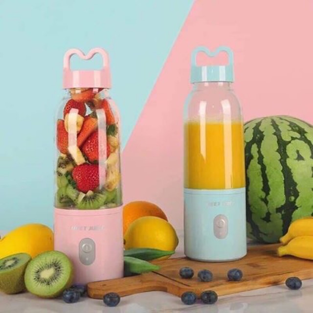 Dụng cụ ép hoa quả, trái cây, rau củ quả đa năng - Máy xay sinh tố Meet juice 4 lưỡi thiết kế cầm tay nhỏ gọn dễ sử dụng và vệ sinh sau khi dùng, tốc độ xanh nhanh, mịn