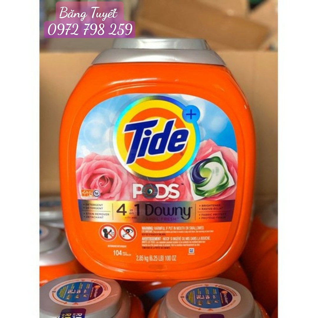 VIÊN GIẶT TIDE PODS 4IN1 DOWNY HỘP 104 VIÊN CỦA MỸ 