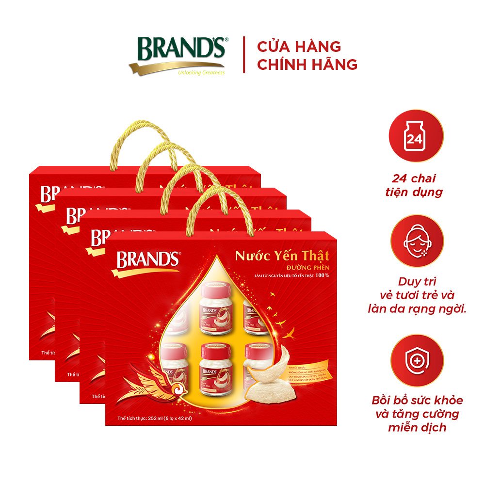 Combo 4 Hộp quà nước yến BRAND'S đường phèn