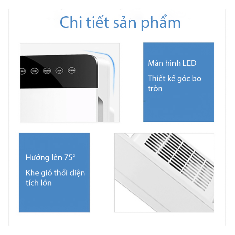 Máy lọc không khí XSQ-KJ-01 có màn hình hiển thị trừ khử các mùi hăng mùi hôi nhanh chóng chế độ tự động tạo ion lọc không khí hiệu quả lọc sâu PM 2.5 thích hợp cho mọi gia đình - Hàng nhập khẩu