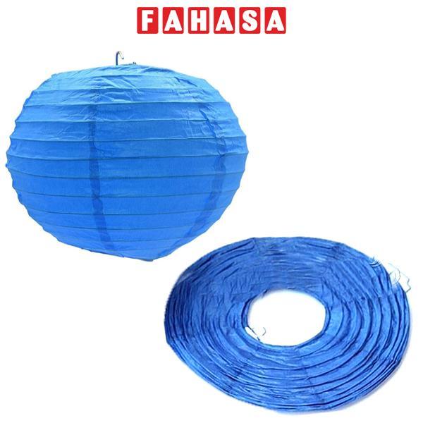 Lồng Đèn Giấy Trơn Tròn 30 Cm Vinacraft - Xanh Dương