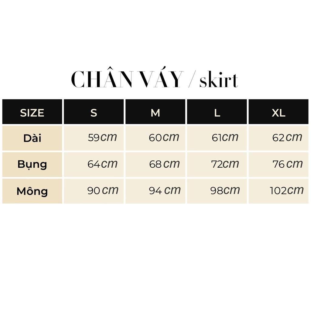 Chân váy tơ oganza xếp ly SIXDO