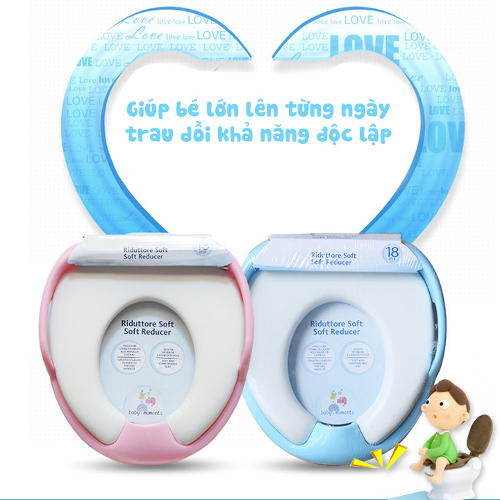 Bệ ngồi toilet cho bé - Bệ đi vệ sinh cho bé - Bệ thu nhỏ bồn cầu cho bé - Bệ lót thủ nhỏ bồn cầu có tay vịn