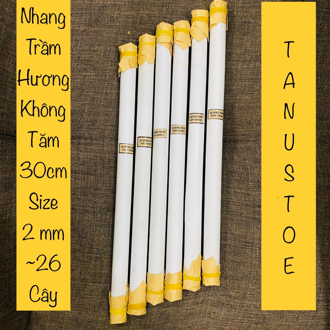 NHANG KHÔNG TĂM TRẦM HƯƠNG DÀI 30CM QUẢNG NAM NẮP VÀNG - LOẠI SIZE TO- ĐƯỜNG KÍNH 2MM