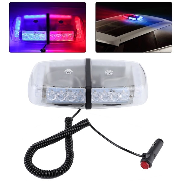 Đèn LED Police xanh đỏ 12V 24 bóng gắn nóc xe ô tô