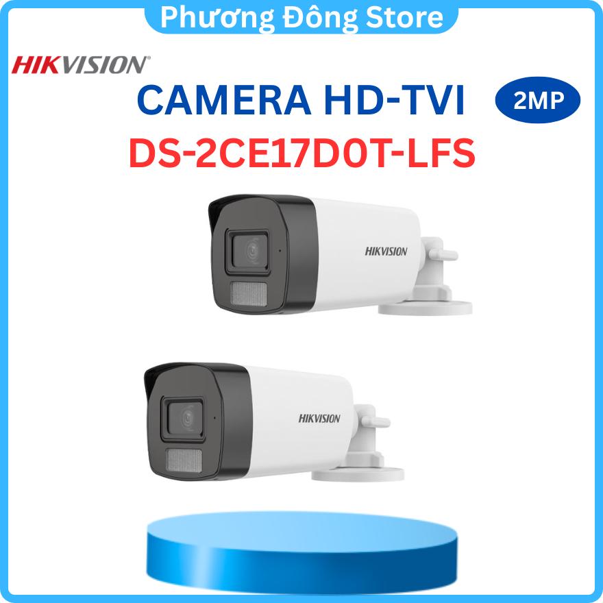Camera HDTVI 2MP HIKVISION DS-2CE17D0T-LFS hồng ngoại 40m, chống ngược sáng, Tích hợp Mic, Vỏ trước kim loại - Hàng chính hãng
