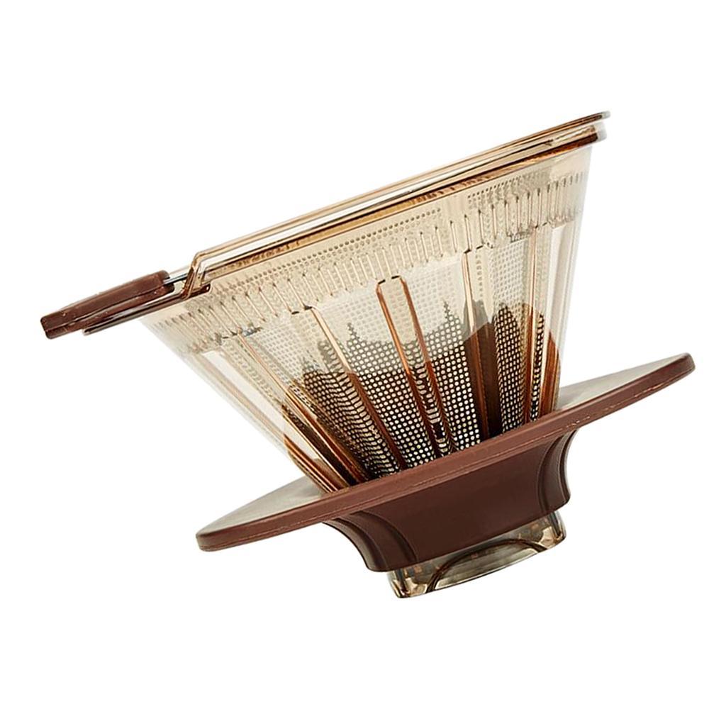 Kitchen Pour Over Cone Dripper Reusable Coffee Filter Cone with Cup Stand