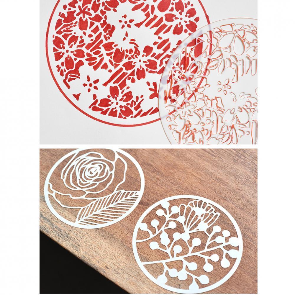 8pc Art Supply Drawing Template Flower Shape Drawing Stencil For DIY Craft
