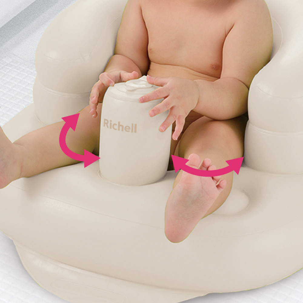 Ghế hơi tập ngồi Richell Nhật Bản cho bé từ 7 tháng tuổi không cần dụng cụ bơm | Baby