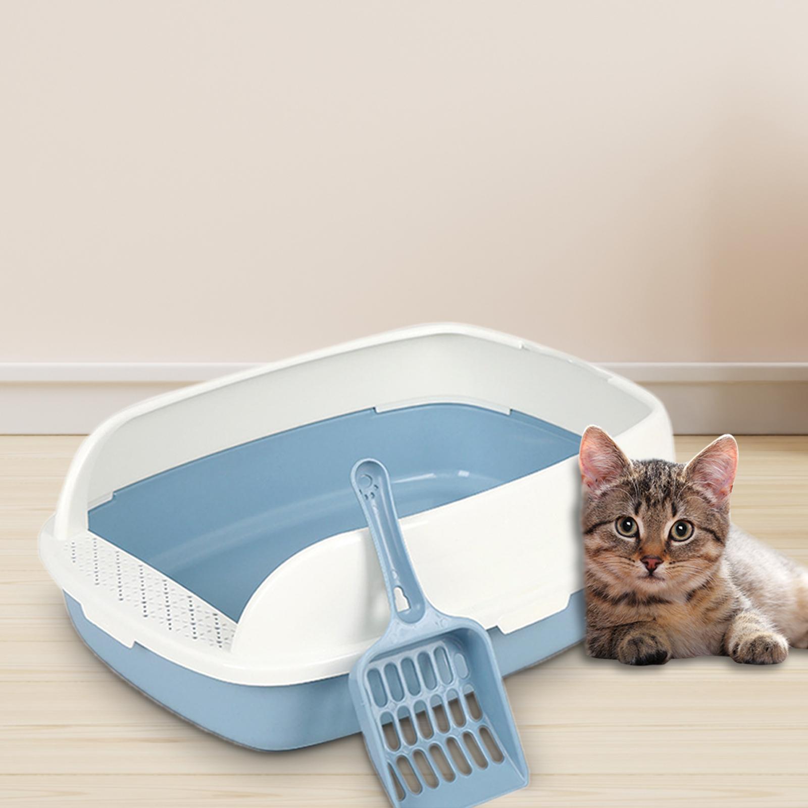Cat Litter Box Kitten Litter Pan Toilet Detachable Rim Bedpan