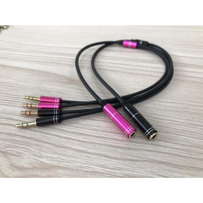 Dây chia 3.5 cái ra 2 đầu 3.5 đực( Mic và Audio)