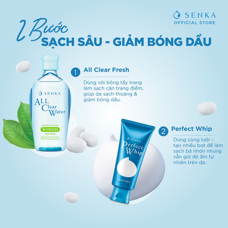 Bộ đôi Senka làm sạch cho mọi loại da