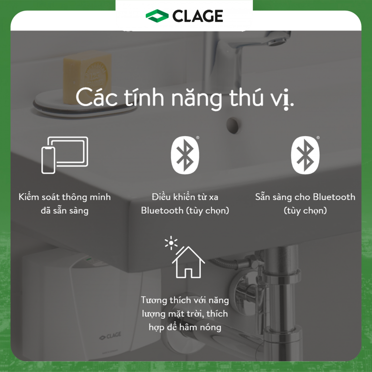 Máy Làm Nước Nóng Tức Thì CLAGE E-mini MCX7, Chống Giật, Điều Khiển Thông Minh Làm Nước Nóng Trực Tiếp - Hàng Chính Hãng