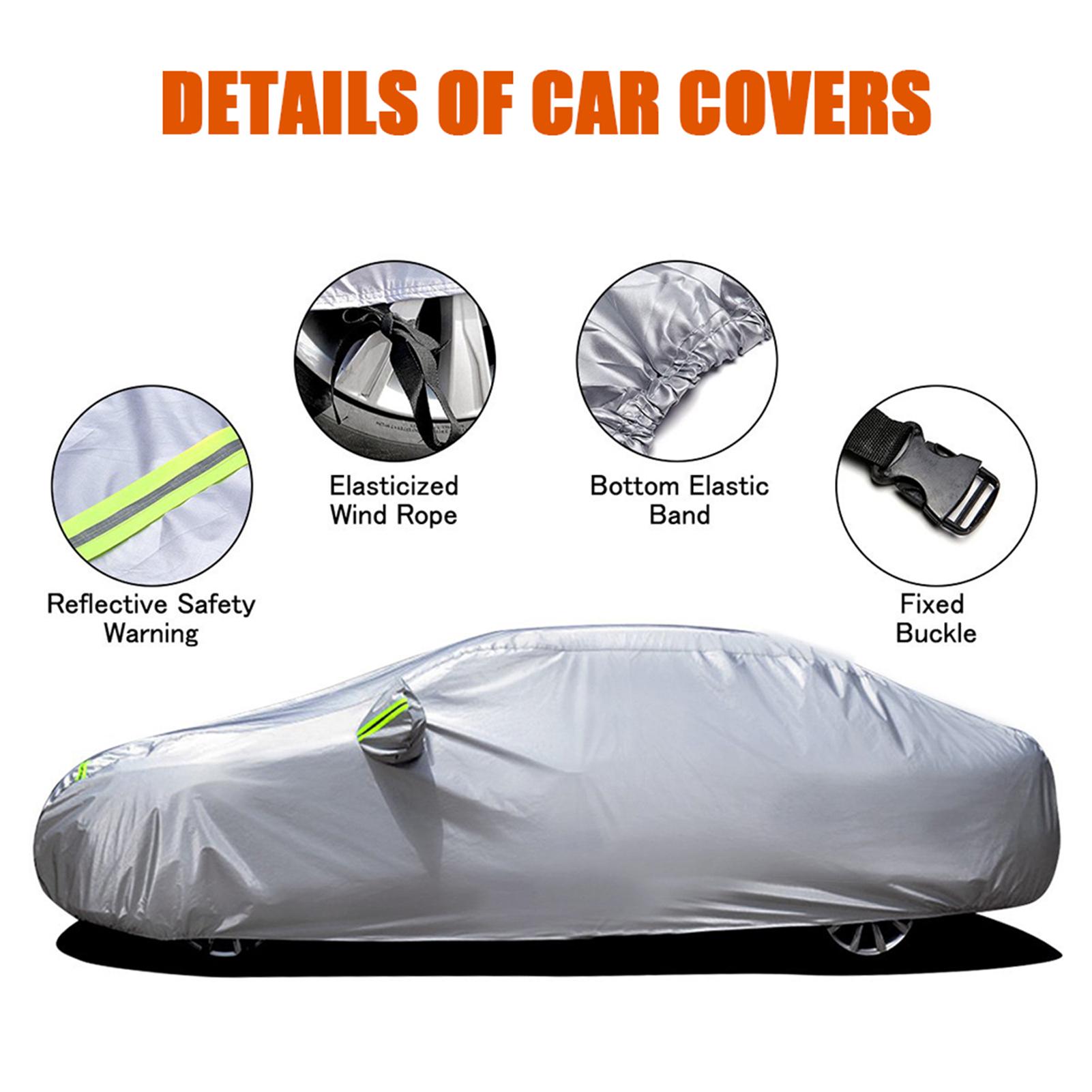 Sedan Car Cover Waterproof All Weather Outdoor Car Cover UV Protection Windproof Full Car Cover Universal
