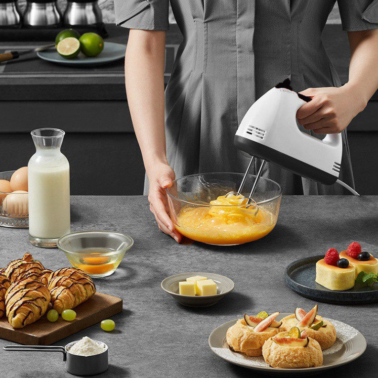 Máy Đánh Trứng - Máy Đánh Trứng Cầm Tay - Trộn Bột - Trộn Kem, Sữa, Cafe - Công Suất Cao, Nhuyễn Đều