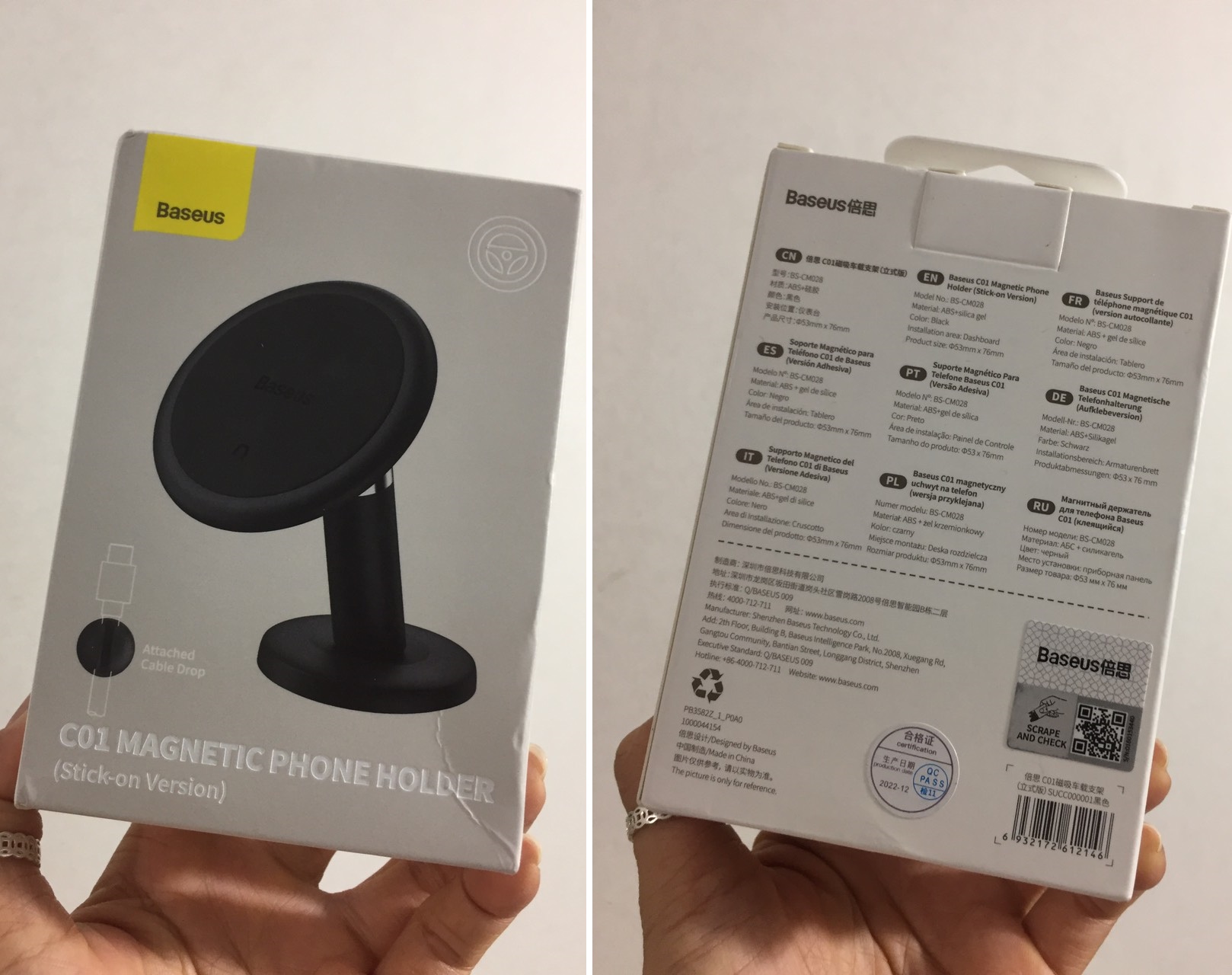 Đế hít điện thoại nam châm dán táp lô trên xe hơi Baseus C01 Magnetic phone Holder BS-CM028 _ hàng chính hãng