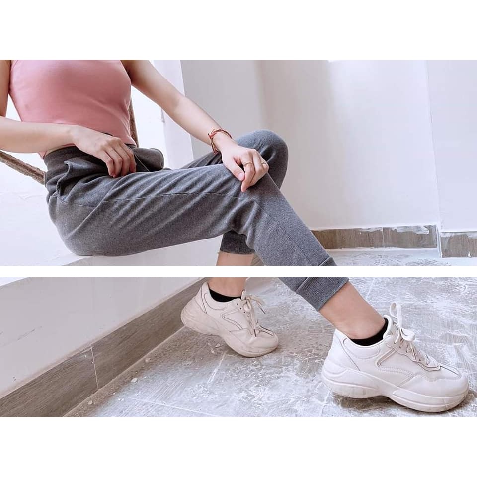 Quần Jogger gân tăm cho nữ cao cấp dày dặn, bền, thời trang thu đông