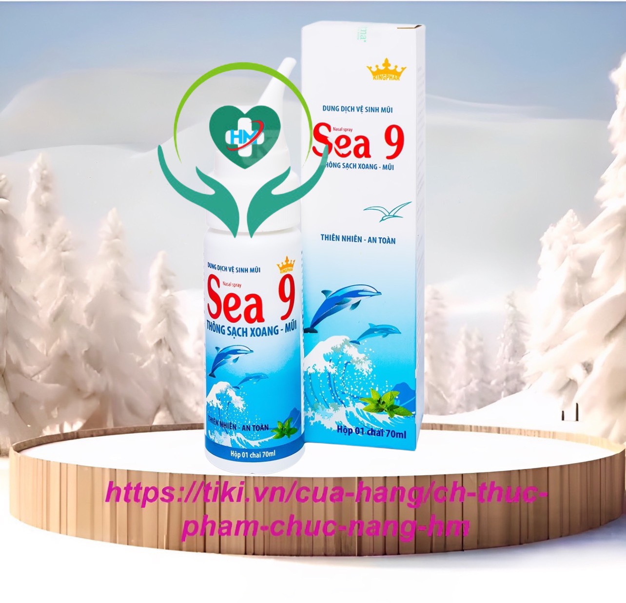 Combo 10 chai dung dịch vệ sinh mũi Kingphar Sea 9, chai 70 ml