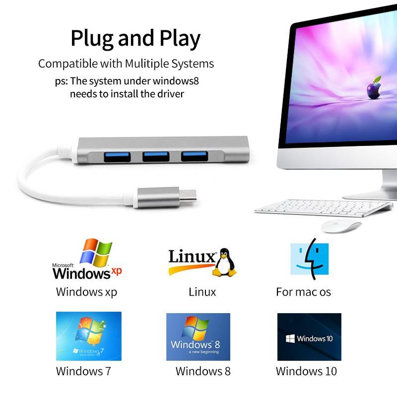 Bộ chia 4 cổng USB Type C 3.1 cho máy tính táo Ankndo