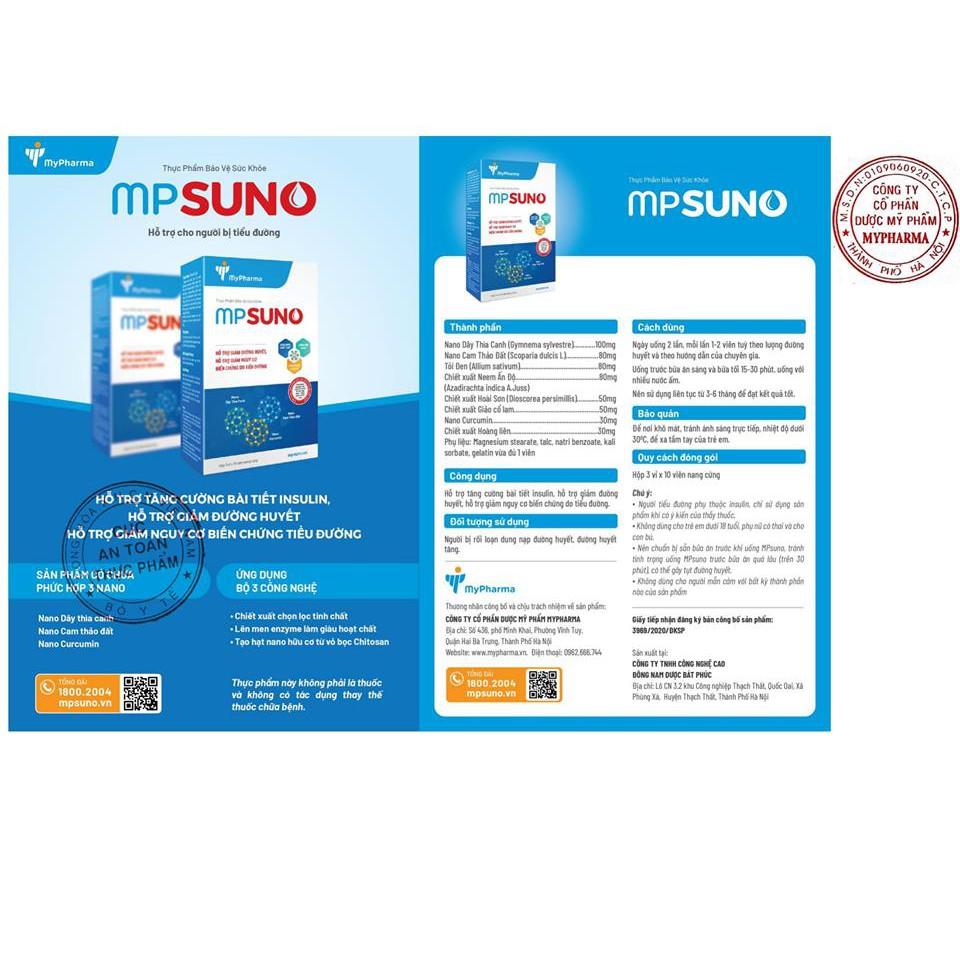 Viên TIỂU ĐƯỜNG công nghệ cao MPsuno -Nano dây thìa canh