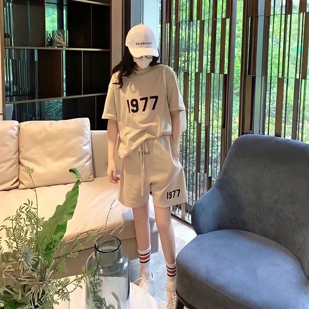 Đồ bộ Quần Short Áo Thun Cộc Tay 1977 2 Màu - DOMIN