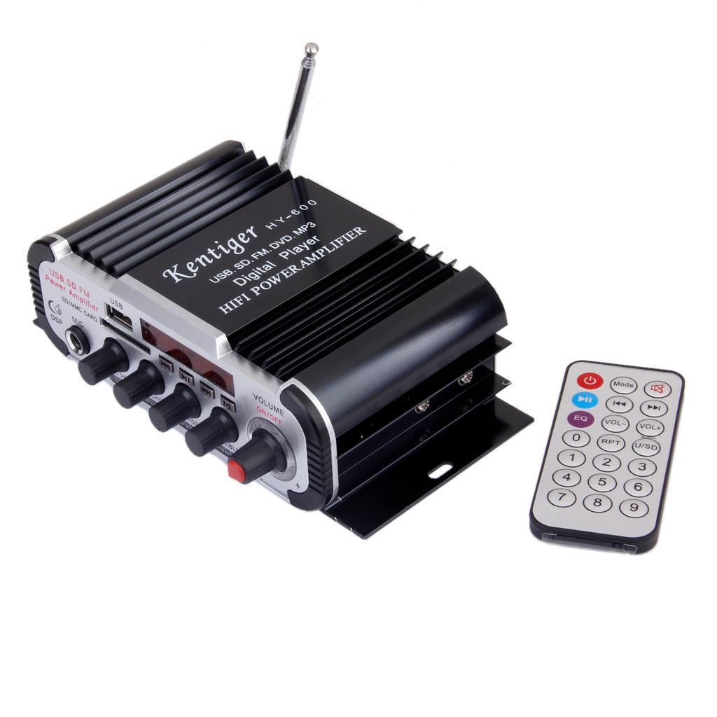 12V Hi-Fi MP3 Power Amplifier with USB MEMORY CARD Port FM Remote for Microphone