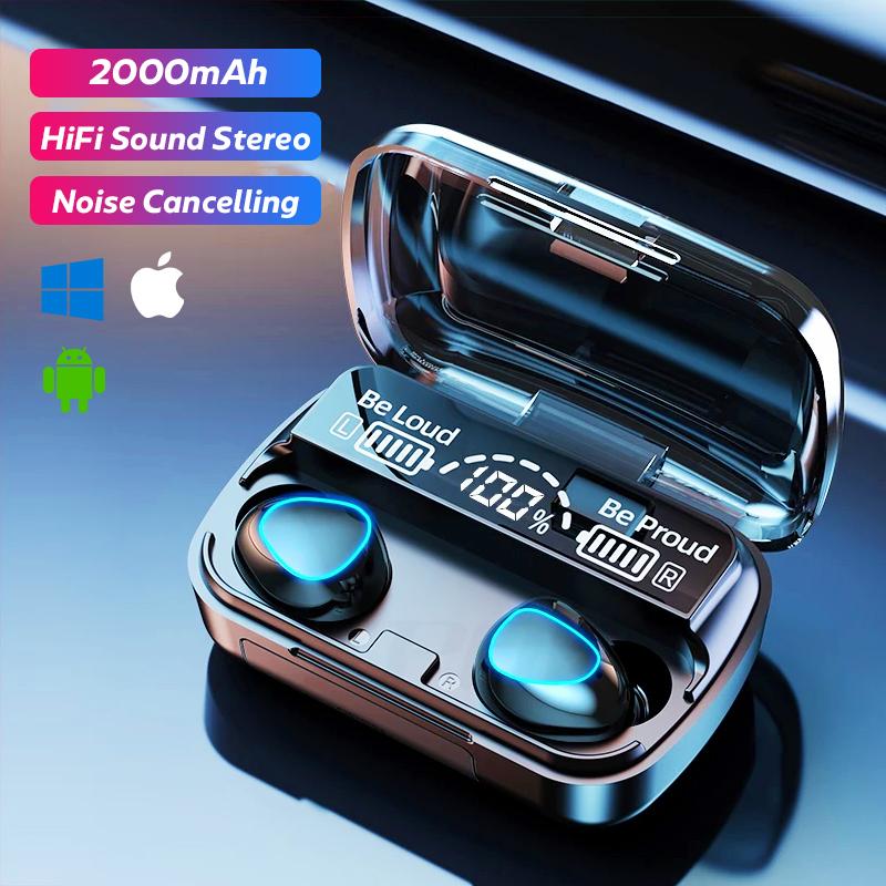 M10 TWS Bluetooth 5.1 2000MAh Tai Nghe Không Dây Tai Nghe Stereo Thể Thao Chống Thấm Nước Tai Nghe Nhét Tai Tai Nghe Có Micro
