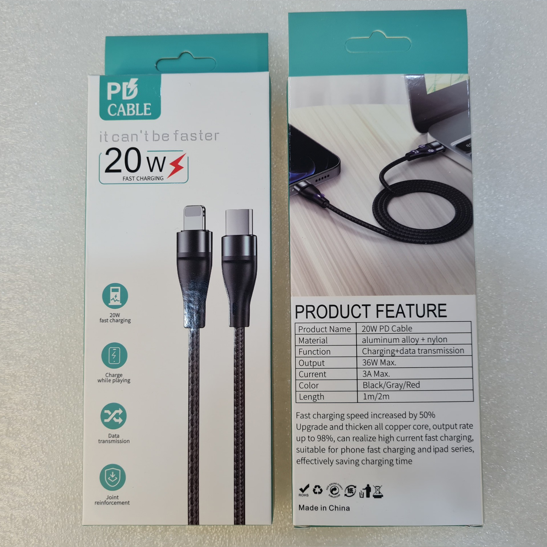 Fast Charging USB Type-C Cable PD 20W PD Cable - Dây sạc nhanh USB Type-C