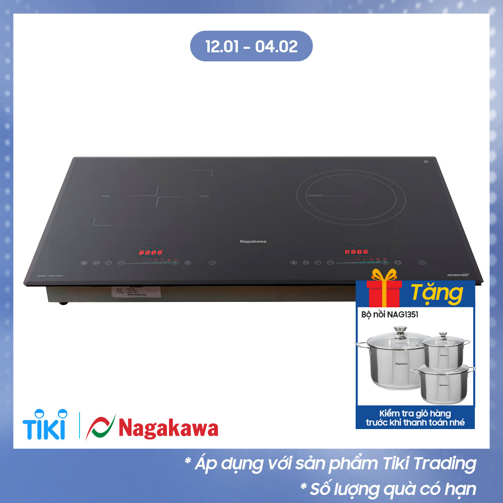 Bếp Âm Đôi Từ Hồng Ngoại Premium Nagakawa NAG1252M - Hàng Chính Hãng