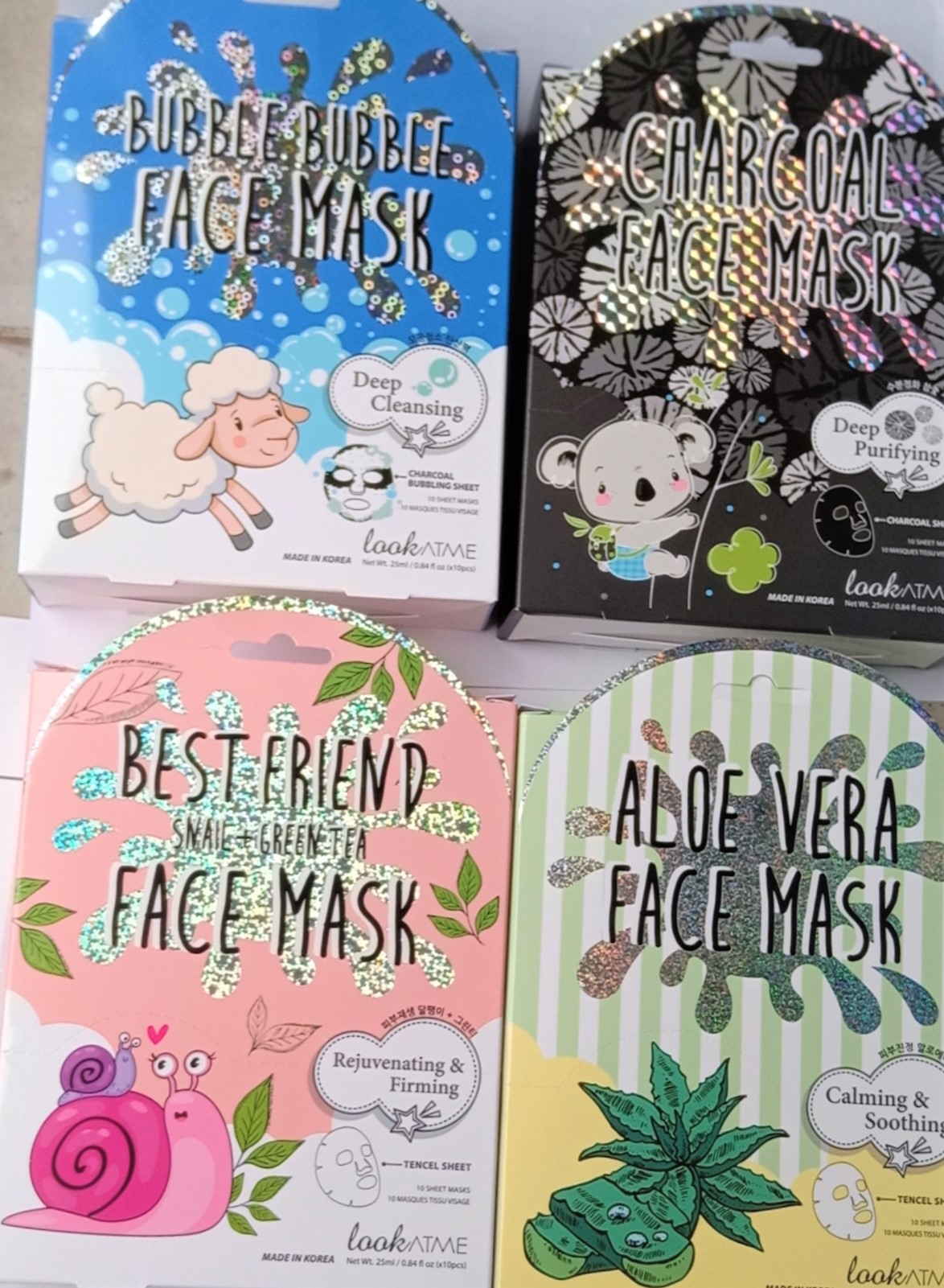 BỘ 10 MIẾNG ĐẮP MẶT NẠ THẢI ĐỘC THAN HOẠT TÍNH HÀN QUỐC LOOKATME CHARCOAL FACE MASK 25ML