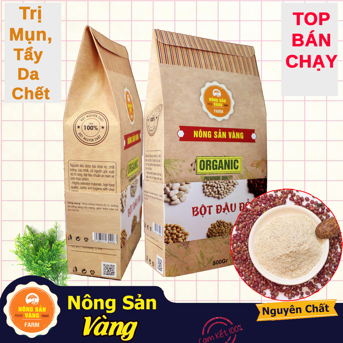 Bột Đậu Đỏ Làm Đẹp 500gr - Nông Sản Vàng