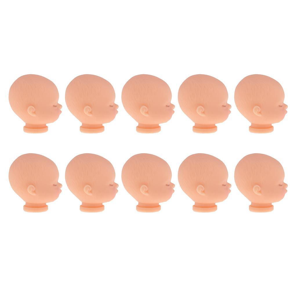 10pcs Lovely Sleeping Baby Head  For Mini Keychain Doll Making Accessory