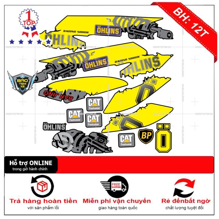 Tem rời dán xe Click 110 ohlins dán xe đen - Bi Decal