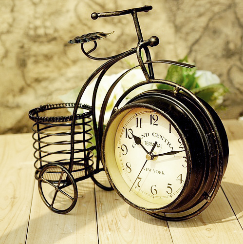 Đồng hồ để bàn 2 mặt xe đạp bánh cao cổ điển 0907