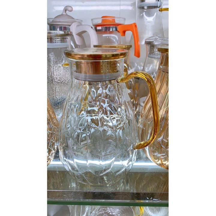 Bình đựng nươc uống thủy tinh cao cấp vân bong bóng